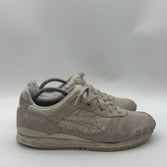 Mens Size 10 Asics Gel-Lyte III OG Plain Beige Sneakers Shoe 1201A762 Rare Color - Picture 1 of 10